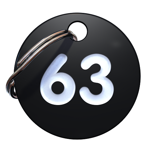 Plastic Engraved Locker Key Fob with Split Ring