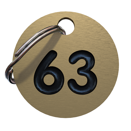 Brass Engraved Locker Key Fob with Split Ring