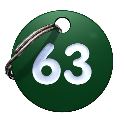 Plastic Engraved Locker Key Fob with Split Ring