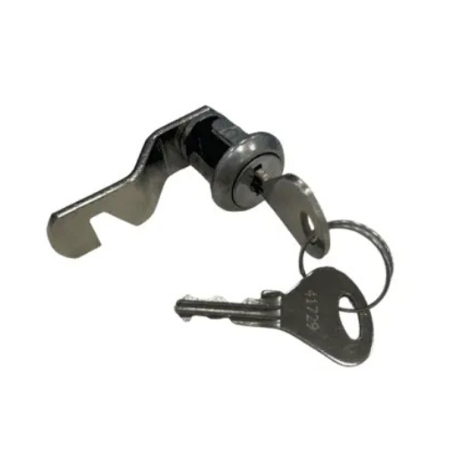 Lock with two keys on a white background.
