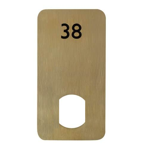 Brass Locker Number Plate (Double D Cut Out)
