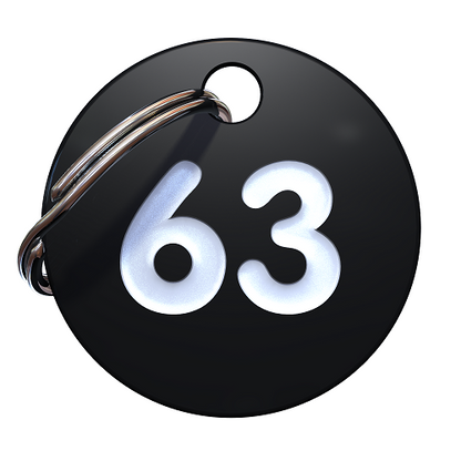 Plastic Engraved Locker Key Fob with Split Ring