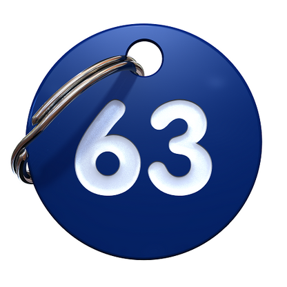 Plastic Engraved Locker Key Fob with Split Ring