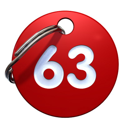 Plastic Engraved Locker Key Fob with Split Ring