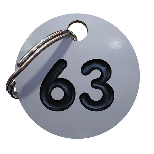 Stainless Steel Engraved Locker Key Fob with Split Ring