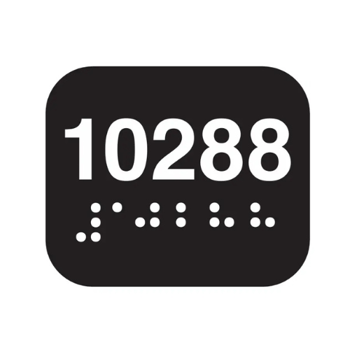 Plastic Braille Self-Adhesive Numbers (Rectangle)
