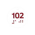 Round Plastic Braille Self-Adhesive Locker Numbers