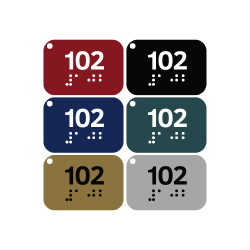 Rectangular Plastic Braille Number Locker Key Fobs