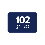 Rectangular Plastic Braille Self-Adhesive Locker Numbers