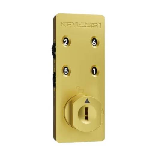 Keyless One Premium Combination Lock For Lockers - Satin Gold