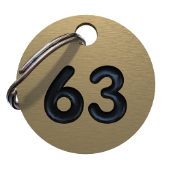 Brass Engraved Locker Key-Fob With Split Ring