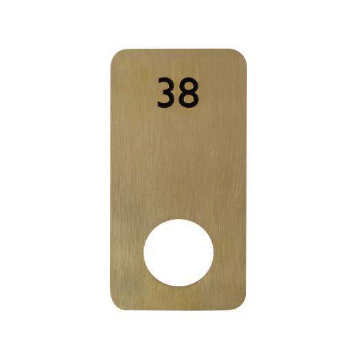 Brass Locker Number Plate (Circular Cut Out)