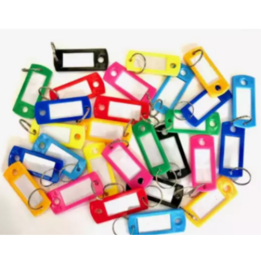 Plastic Coloured Key Tags With Split Ring