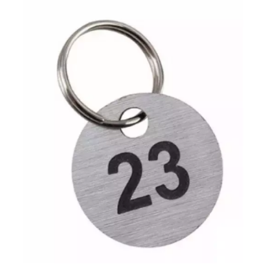 Stainless Steel Engraved Locker Key Fob With Split Ring 