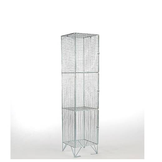 Standard Low Height 3 Compartment Wire Mesh Locker 