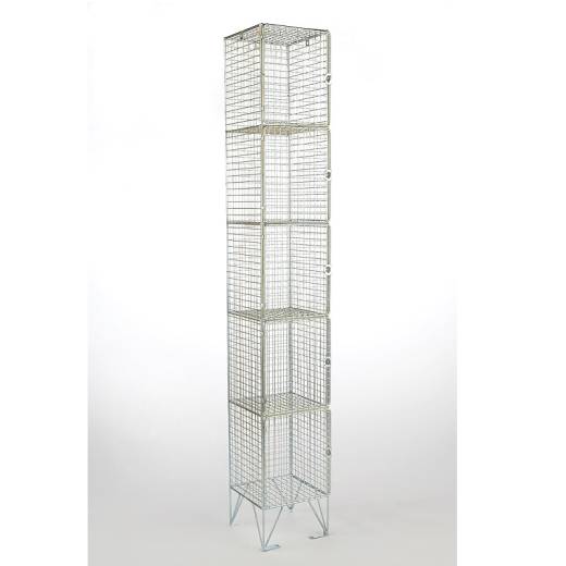 Standard 5 Compartment Wire Mesh Locker 