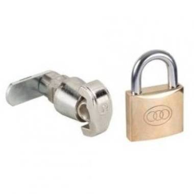 Push-In Hasp And Staple Lock (Universal) Supplied With 32mm Brass Padlock And 3 Keys